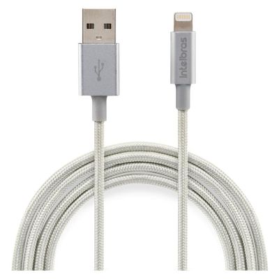 Cabo Para Smartphone Usb Para Lightning 1,5m Nylon Branco Eual 15nb Intelbras
