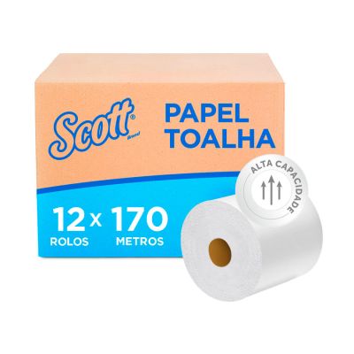 Papel Toalha Rolo 20cm X 170m C/ 12 Rolos Scott 30207165