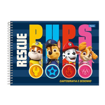 Caderno Cartografia Espiral Capa Dura 80fls Patrulha Canina Foroni