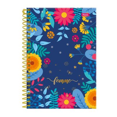 Caderno Linguagem Espiral Capa Dura 1/4 80fls Femme Foroni