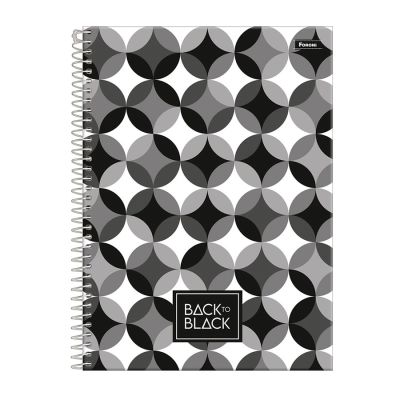 Caderno Universitario Capa Dura 10x1 160fls Back To Black Foroni