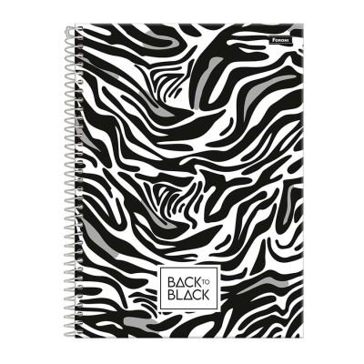 Caderno Universitario Capa Dura 1x1 80fls Back To Black Foroni
