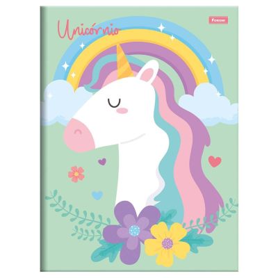 Caderno Linguagem Brochurao Capa Dura 80fls Unicornio Foroni
