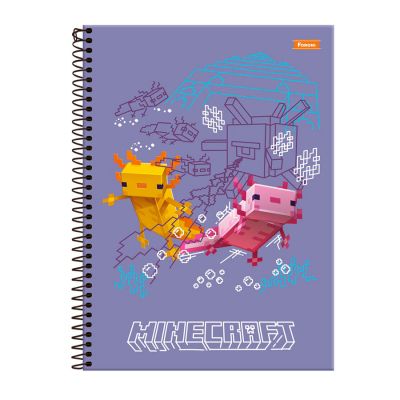 Caderno Universitario Capa Dura 1x1 80fls Minecraft Foroni