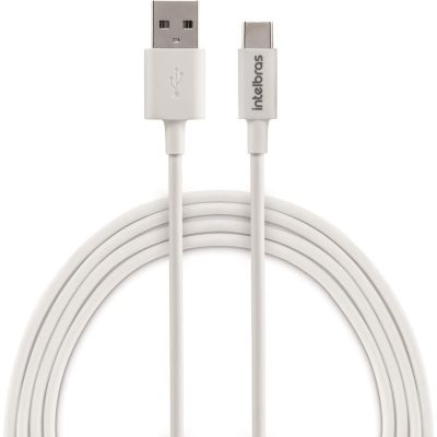 Cabo Para Smartphone Usb Para Usb-c 1,2m Pvc Branco Euac 12pb Intelbras