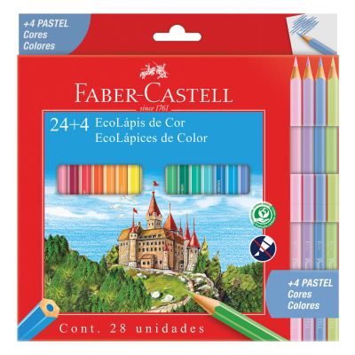 Lapis De Cor Ecolapis C/24 + 4 Pastel Faber-castel
