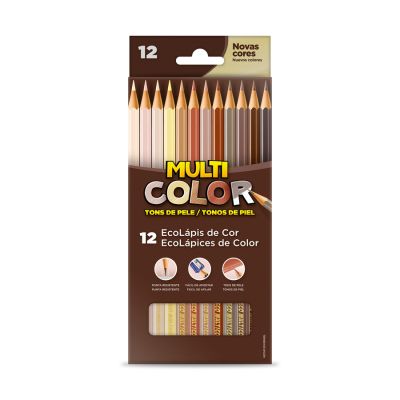 Lapis De Cor Tons De Pele 12 Cores Multicolor