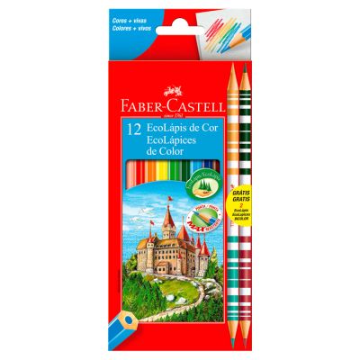 Lapis De Cor 12 Cores 10 + 2  Bicolor Faber-castell 120112/2b