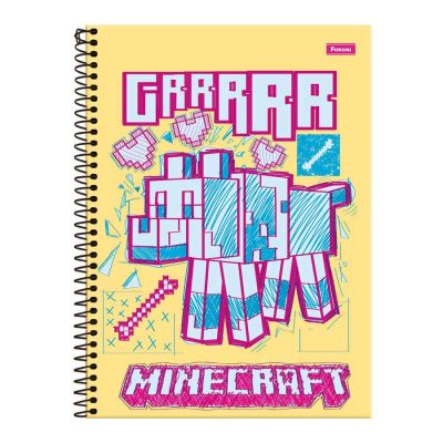 Caderno Universitario Capa Dura 1x1 80fls Minecraft Foroni - Capa 4