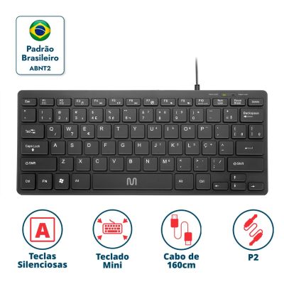 Teclado Com Fio Usb Mini Tc154 Multi Ww