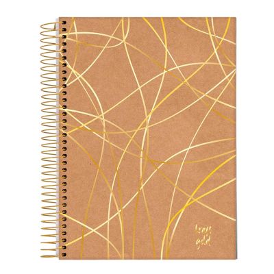 Caderno Colegial Capa Dura 1x1 80fls Kraft Gold Jandaia