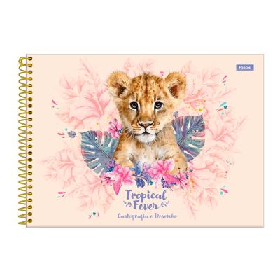 Caderno Cartografia Espiral Capa Dura 80fls Tropical Fever Foroni