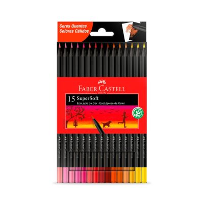 Lapis De Cor Ecolapis Supersoft Cores Quentes C/15 Faber-castell