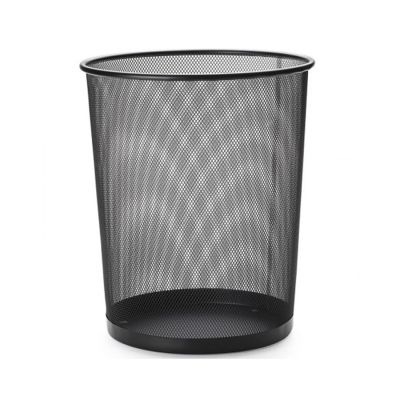 Cesto De Lixo 12,5l Aramado Metal Preto Redondo Or98110 Ordene