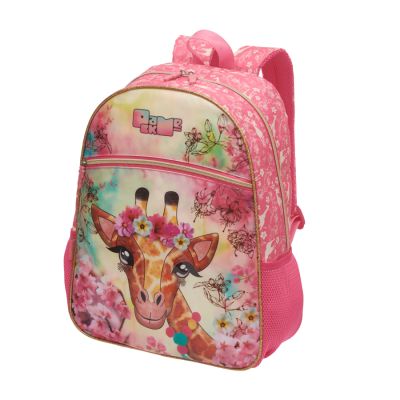 Mochila Infantil Costas Girafa Rosa Pacific