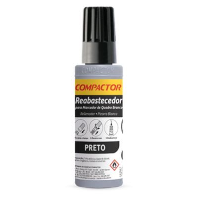 Tinta Reabastecedor Quadro Branco 30ml Preto Compactor