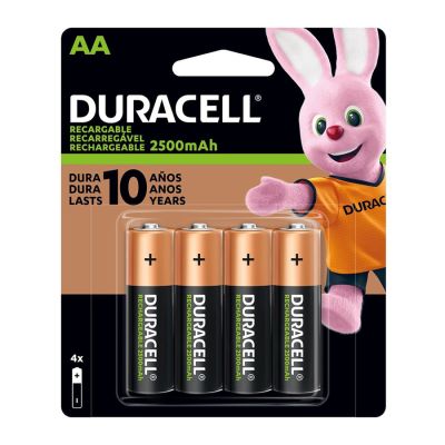 Pilha Recarregavel Aa 2500mah C/ 4 Un Duracell