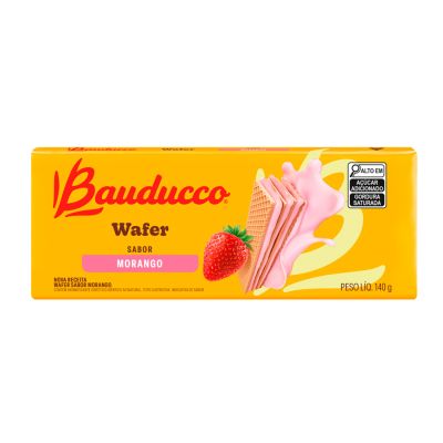 Wafer Morango 140g Bauducco