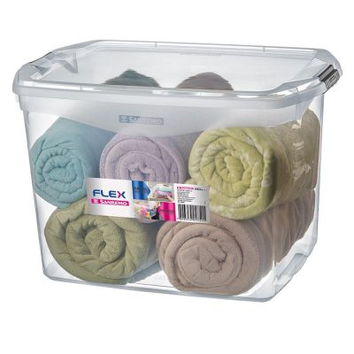 Caixa Organizadora Plastica 80l Alto Cristal Sanremo Sr981