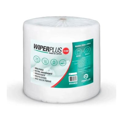 Pano Multiuso Branco Rolo 25cm X 240m Wiperplus Pro50