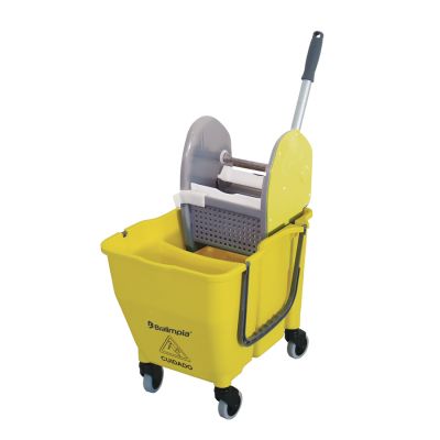 Balde Espremedor Doblo 30l Amarelo C/ Rodas Bralimpia