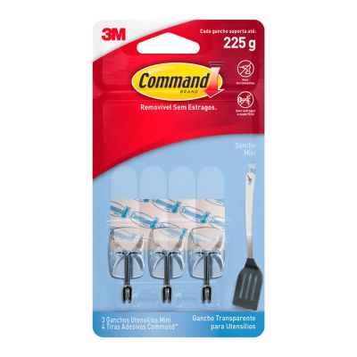 Gancho Command Utensilios Transparente C/3 3m