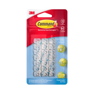 Mini Organizador De Fios Command Transparente C/ 20 3m