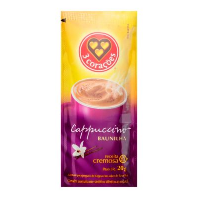 Cappuccino Sache Instantaneo Baunilha 20g Tres Coracoes