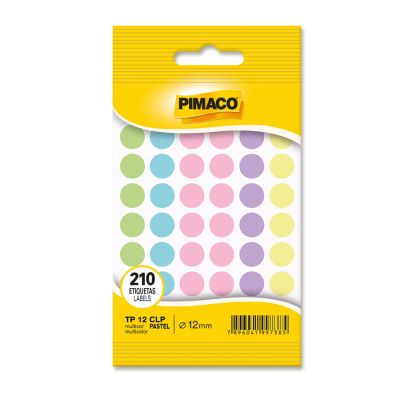 Etiqueta Adesiva Redonda Tp-12 Multicolor Pastel C/5 Fls Pimaco