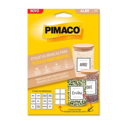 Etiqueta Adesiva Pote Mantimentos 68x70mm C/ 3 Fls Pimaco