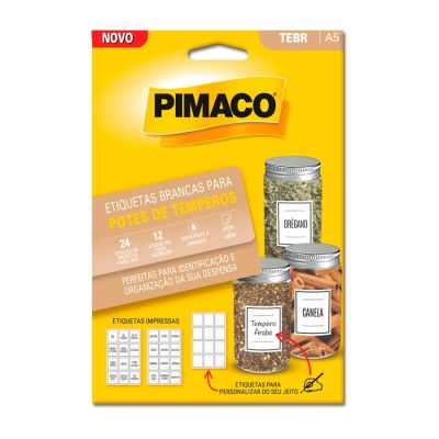 Etiqueta Adesiva Pote Temperos 50x40mm C/ 3 Fls Pimaco