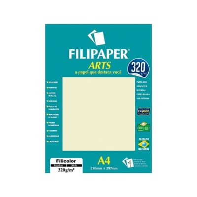 Papel Sulfite A4 320g Filipaper Arts Marfim 30fls