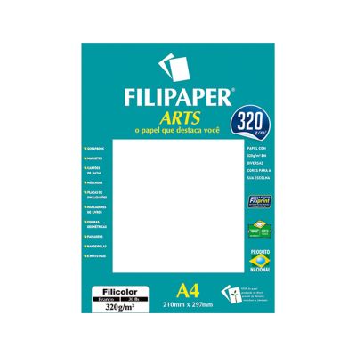 Papel Sulfite A4 320g Filipaper Arts Branco 30fls