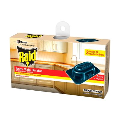 Inseticida Isca Mata Baratas 6 Iscas Raid