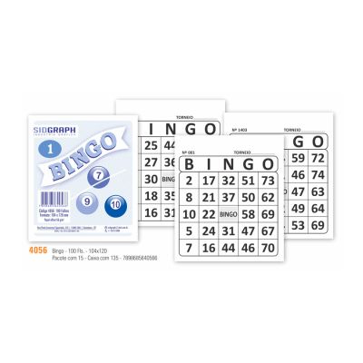 Cartela De Bingo 100fls 104x120 4056 Sidgraph