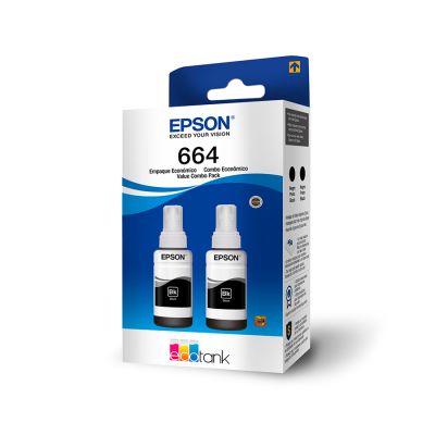 Refil De Tinta Epson T664120 C/2 Unidades Preto Original