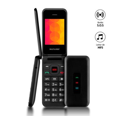 Celular Multi Flip Vita 3g Dual Chip Botao Sos P9140 Preto Ww