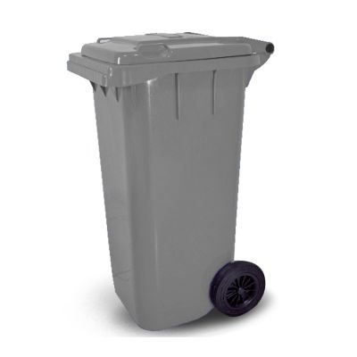 Cesto De Lixo Gari 120l Plastico C/ Roda Cinza Bralimpia