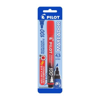 Caneta Marcador Permanente Sca-100 Redondo Vermelho Bls C/1 Pilot