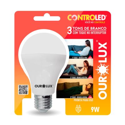 Lampada Led 9w Controled 3 Tons 20485 Ourolux Ww
