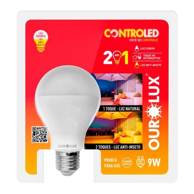 Lampada Anti Inseto Led 9w 2 Steps Controled 20482 Ourolux Ww