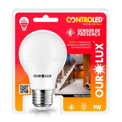 Lampada Sensor De Presenca Led 9w Controled 20510 Ourolux Ww