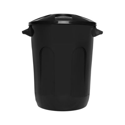 Cesto De Lixo 93l Plastico Preto C/tampa 3082 Jaguar