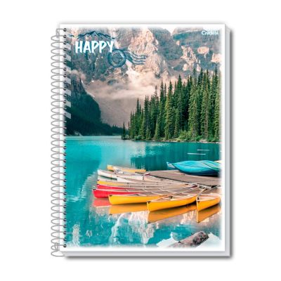 Caderno Universitario Capa Flexivel 10x1 200fls Happy Credeal