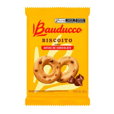 Biscoito Amanteigado Gotas De Chocolate 335g Bauducco