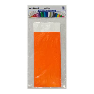 Pulseira Identificacao Laranja Laserpro C/50 Mediatech