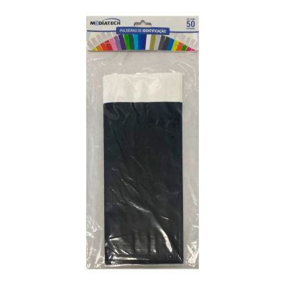 Pulseira Identificacao Preta Laserpro C/50 Mediatech