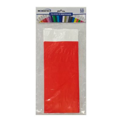 Pulseira Identificacao Vermelha Laserpro C/50 Mediatech
