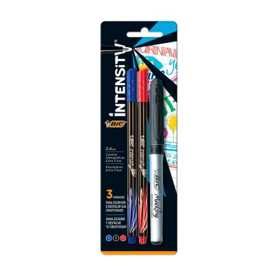 Kit Caneta Intensity Fine + Pm Grip C/3 Bic