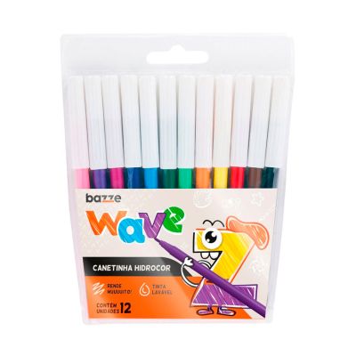 Caneta Hidrografica C/12 Cores Wave Bazze